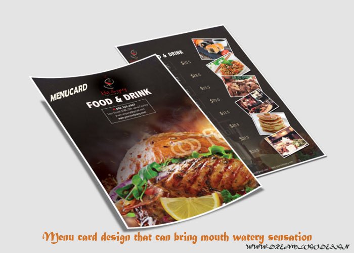 Menu card design that can bring mouth watery sensation