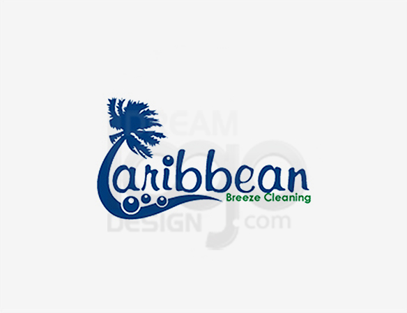 Caribbean Breeze Cleaning Logo Design - DreamLogoDesign