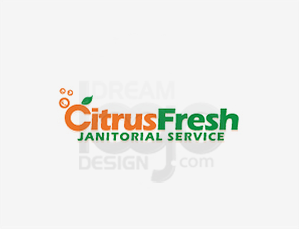 Citrus Fresh Janitorial Service Cleaning Logo Design