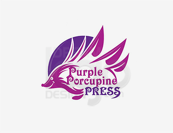 Purple Porcupine Press Education Logo Design - DreamLogoDesign