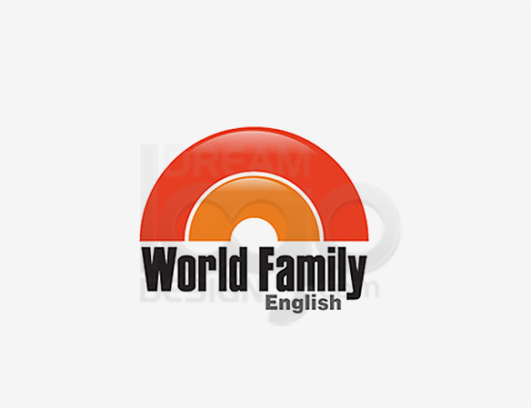 World Family English Education Logo Design - DreamLogoDesign