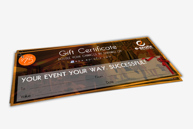Gift Certificate Design Portfolio 5 - DreamLogoDesign