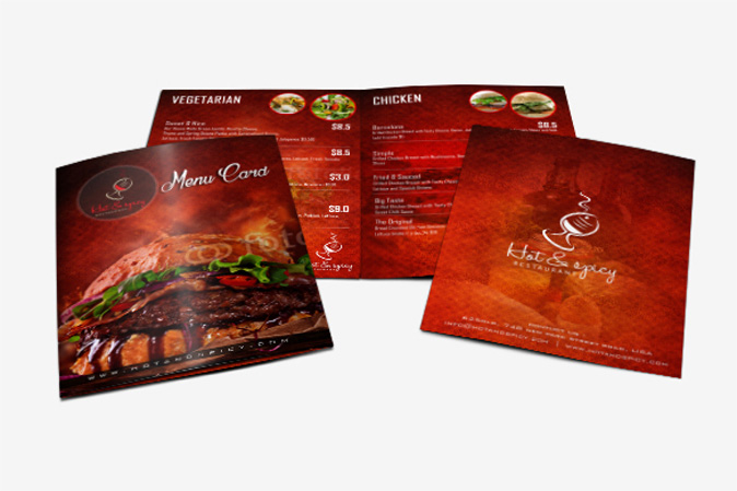 Menu Card Design Portfolio 6 - DreamLogoDesign